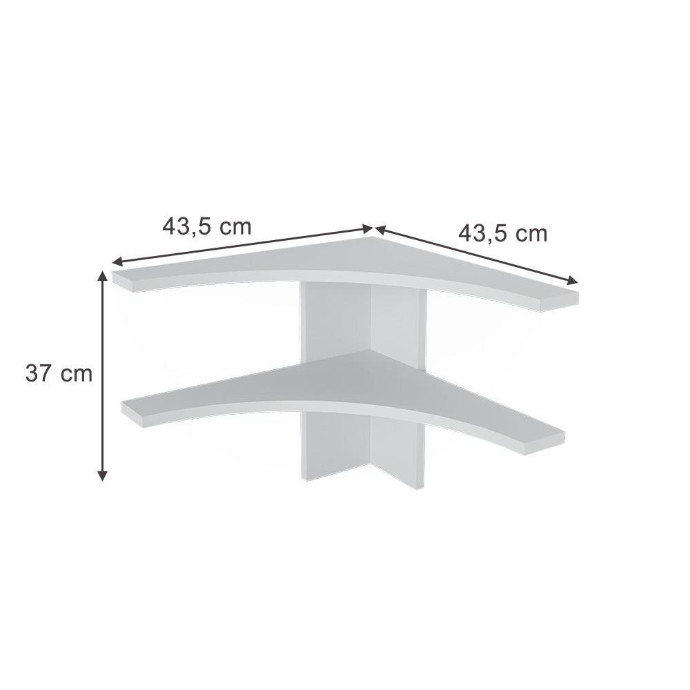 ECKREGAL Roman Weiß 43.5 x 37 cm - Weiß, Holzwerkstoff (43.5/37/43.5cm) - Vicco