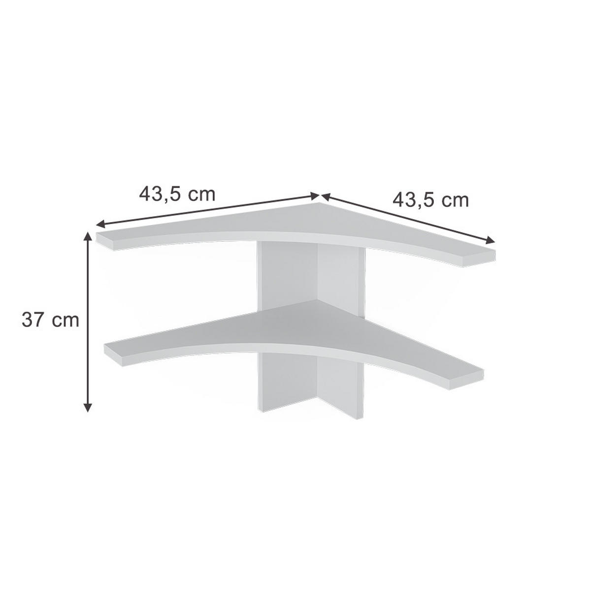 ECKREGAL Roman Weiß 43.5 x 37 cm - Weiß, Holzwerkstoff (43.5/37/43.5cm) - Vicco