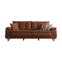 SOFA New Riga 2-Sitzer Mikrofaser Webstoff Braun - Braun, Holz/Textil (180/84/100cm)