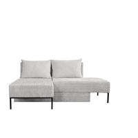 ECKSOFA Mit Schlaffunktion MOOKA 4in1-Multifunktions-System Stoff Velo Links Hellgrau - Hellgrau, Holz/Textil (145/160cm) - Kaiser Möbel