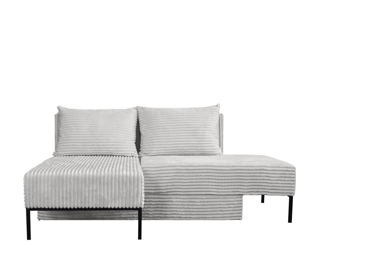 ECKSOFA Mit Schlaffunktion MOOKA 4in1-Multifunktions-System Stoff Velo Links Hellgrau - Hellgrau, Holz/Textil (145/160cm) - Kaiser Möbel