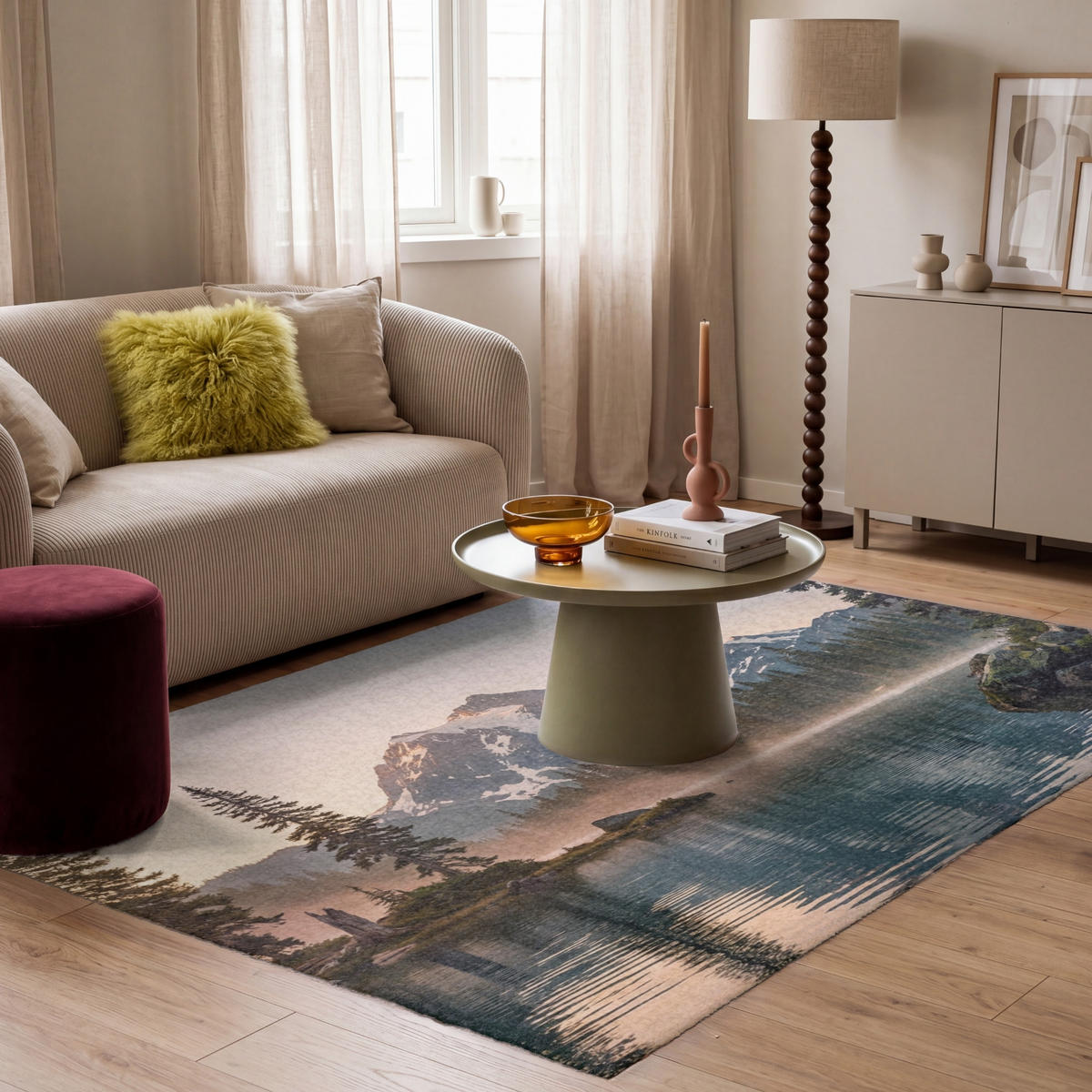 KOBERCE - Hory - Voda - Stromy - 180x120 cm - viacfarebná, textil/plast (180/0.4cm) - OnlyWow