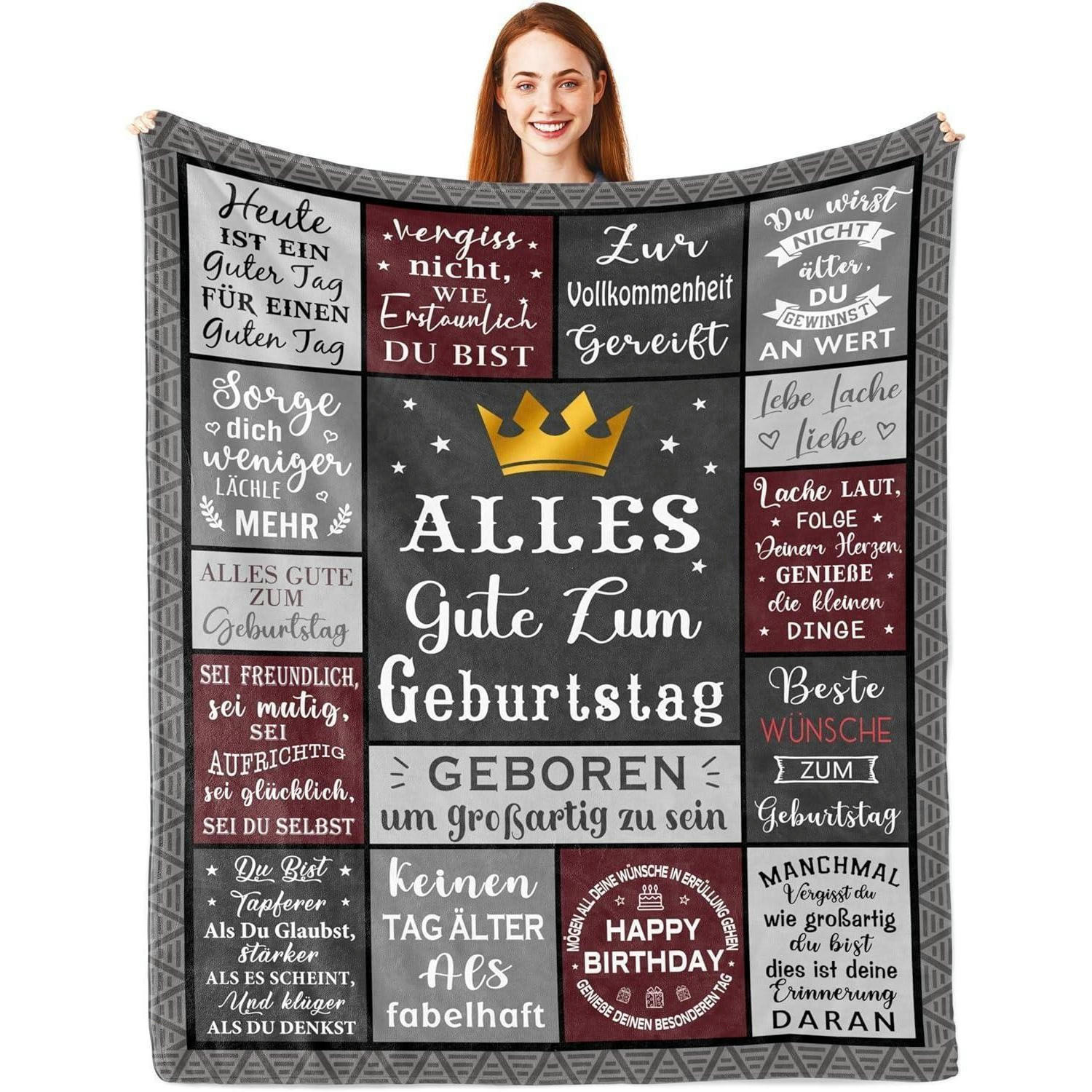 DECKE 200 x 150 cm Geburtstag Mann - Multicolor, Textil (150/200cm)
