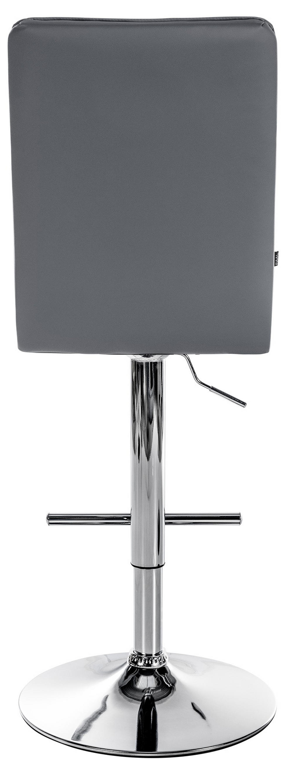 BARHOCKER Pekas Kunstleder chrom grau - Chromfarben/Grau, Kunststoff/Metall (45/133/54cm) - TPFLiving