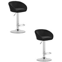 BARHOCKER 2-er Set EAST schwarzer Sitz, Chrombasis - Schwarz, Textil (53/103/46cm) - Valora