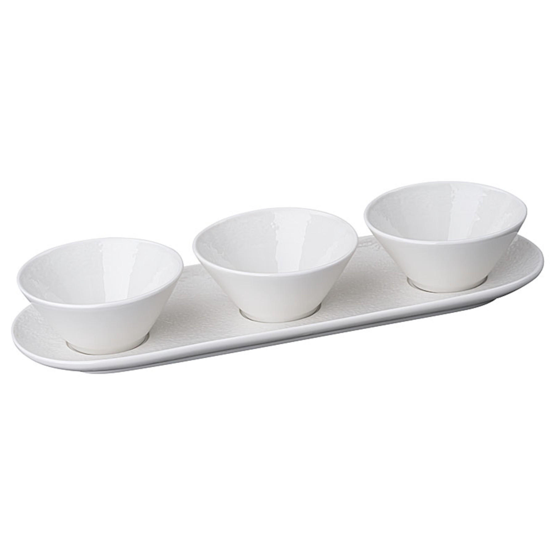 DIPSCHALEN Set MILA 4tlg. - Weiß, Keramik (13/33/7cm) - Mulex