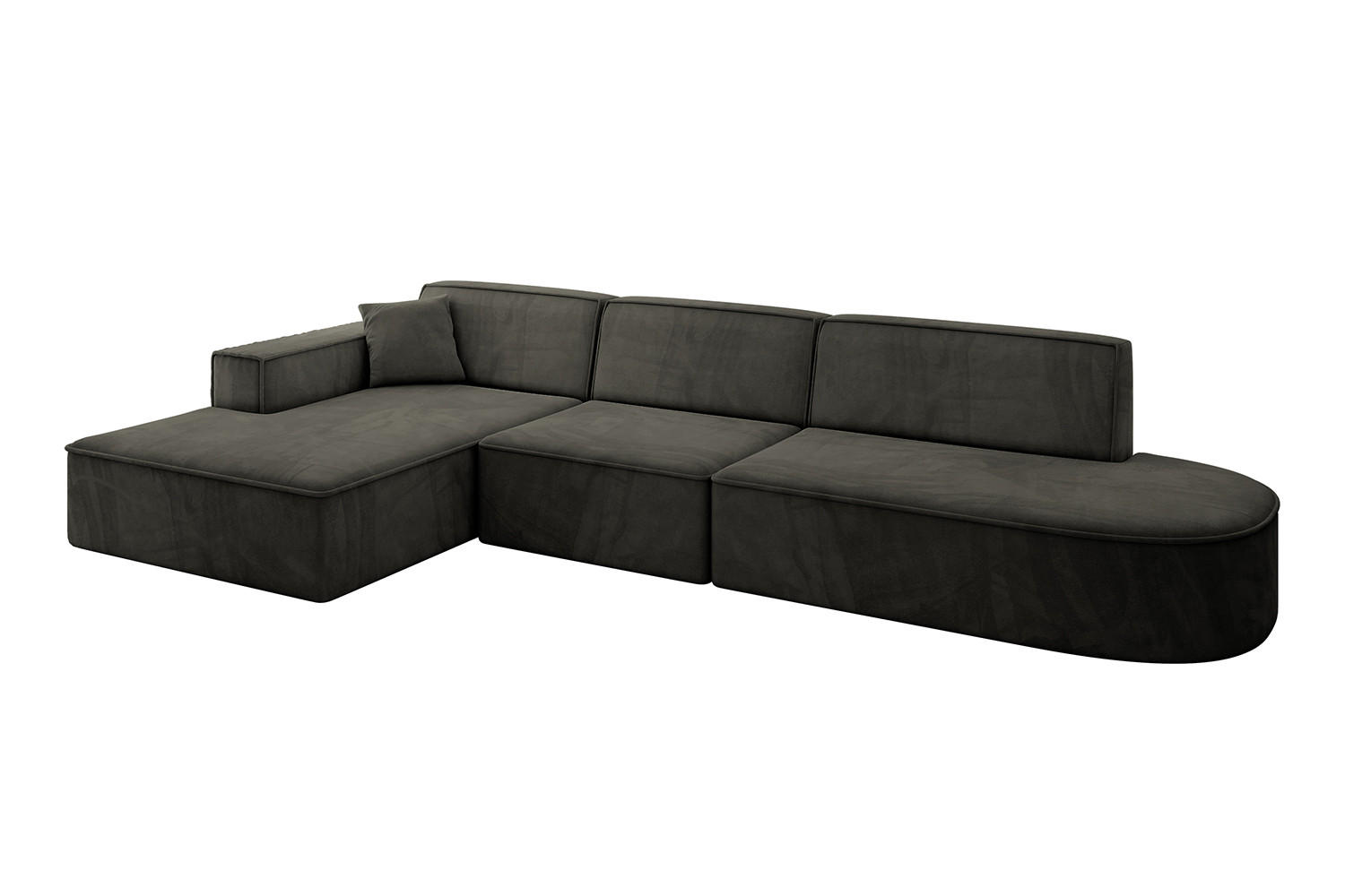 ECKSOFA Ottomane Links IREA-L2-v4 - 327x165x77 cm Schwarz - Schwarz, Holzwerkstoff/Textil (327/165cm) - ALTDECOR
