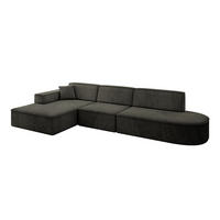 ECKSOFA Ottomane Links IREA-L2-v4 - 327x165x77 cm Schwarz - Schwarz, Holzwerkstoff/Textil (327/165cm) - ALTDECOR
