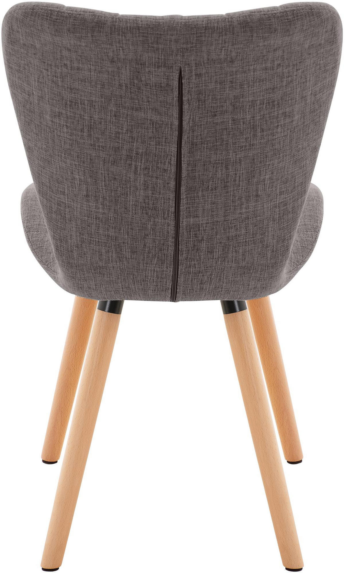 STUHL 2er Set Stoff hellgrau - Eukalyptusholzfarben/Hellgrau, Holz/Textil (50/88/63cm) - CLP