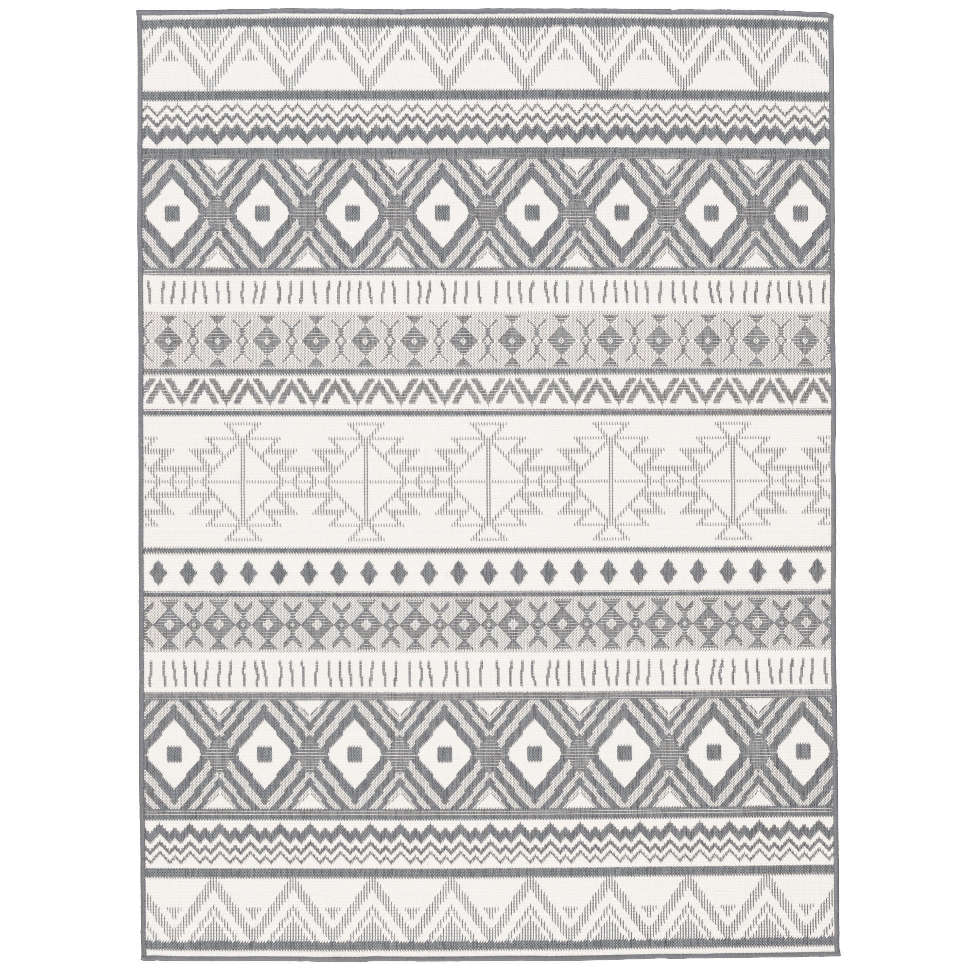 IN- UND OUTDOOR TEPPICH BEIDSEITIG CAPE COD ETHNO - Grau, Textil (120/160cm) - Pergamon