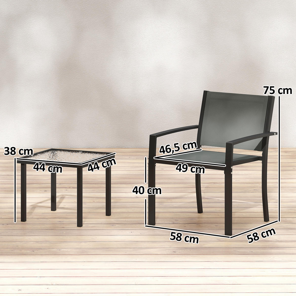 GARTEN-BEISTELLTISCHSET Hellgrau 3 Stück - Hellgrau, Naturmaterialien (58/58/75cm) - GiPP