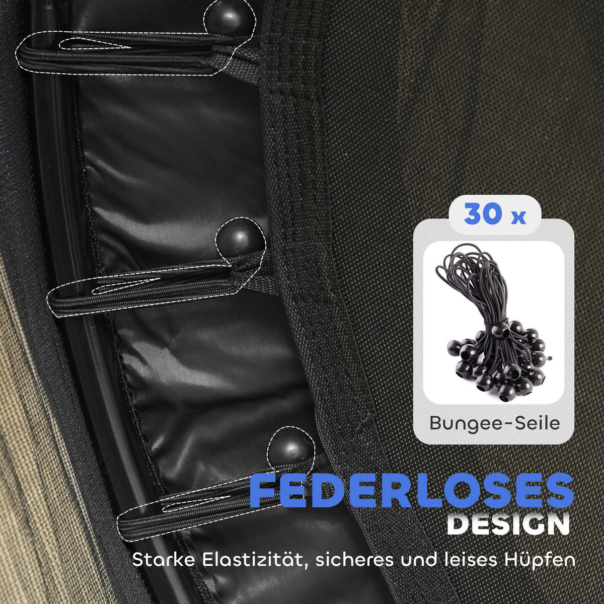 KINDERTRAMPOLIN - Schwarz, Kunststoff/Metall (140/140cm) - HOMCOM