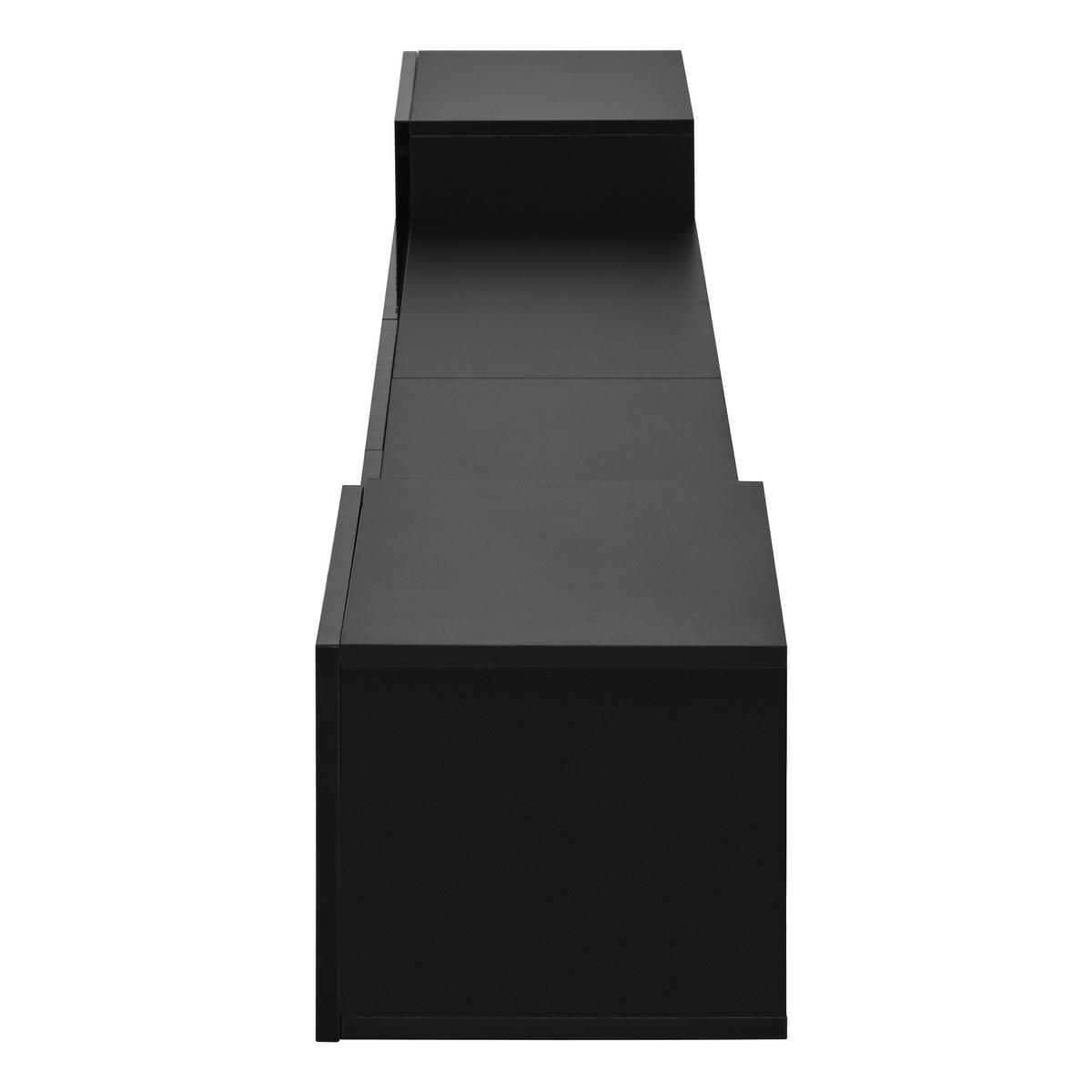 TV-LOWBOARD hängend 245 x 30 x 26 cm aus MDF, LED, Hochglanztüren, Schwarz - Schwarz, Holzwerkstoff (245/26/30cm)