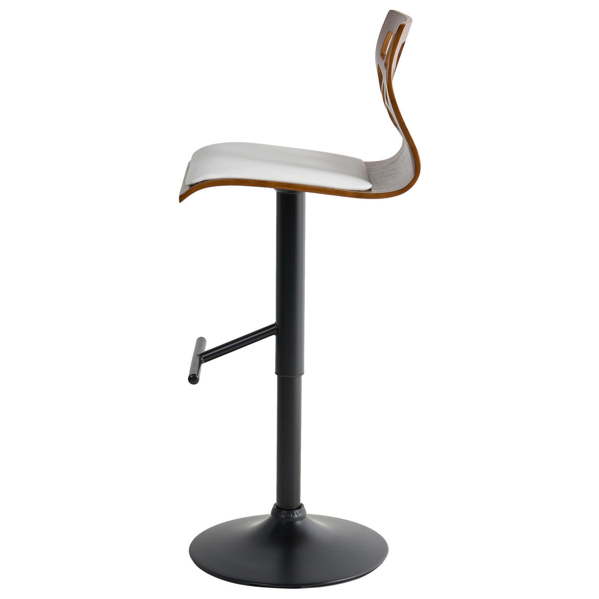 BARSTUHL 2er-Set Kunstleder Weiß/Schwarz Petersburg - Braun, Holzwerkstoff (42/95/42cm) - Beliani