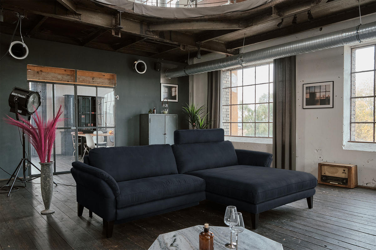 ECKSOFA MIT MOTORISCHER RELAXFUNKTION MALTA Schwarz Webstoff - Schwarz, Buchenholz/Textil (302/175cm) - KAWOLA