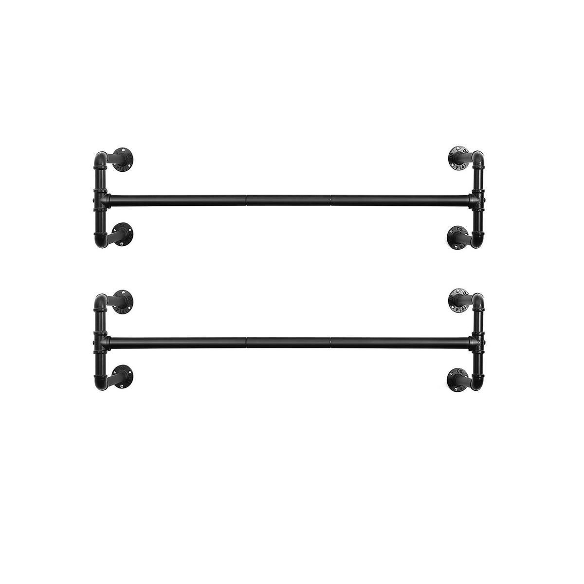 KLEIDERSTANGE 2ER-SET - Schwarz, Metall (110cm) - Hansiro