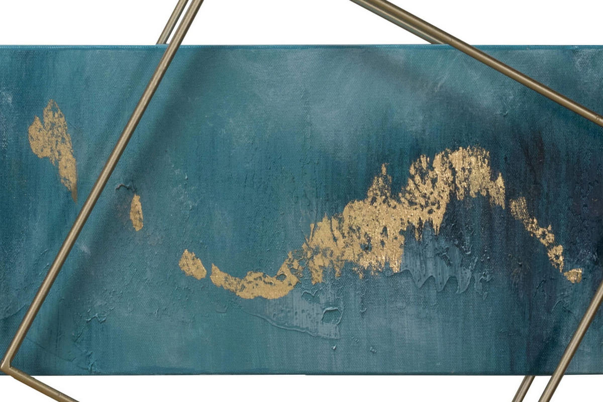 WANDDEKO Blau 120/40 cm - Blau, Metall (2.2/40/6cm) - KUNSTLOFT