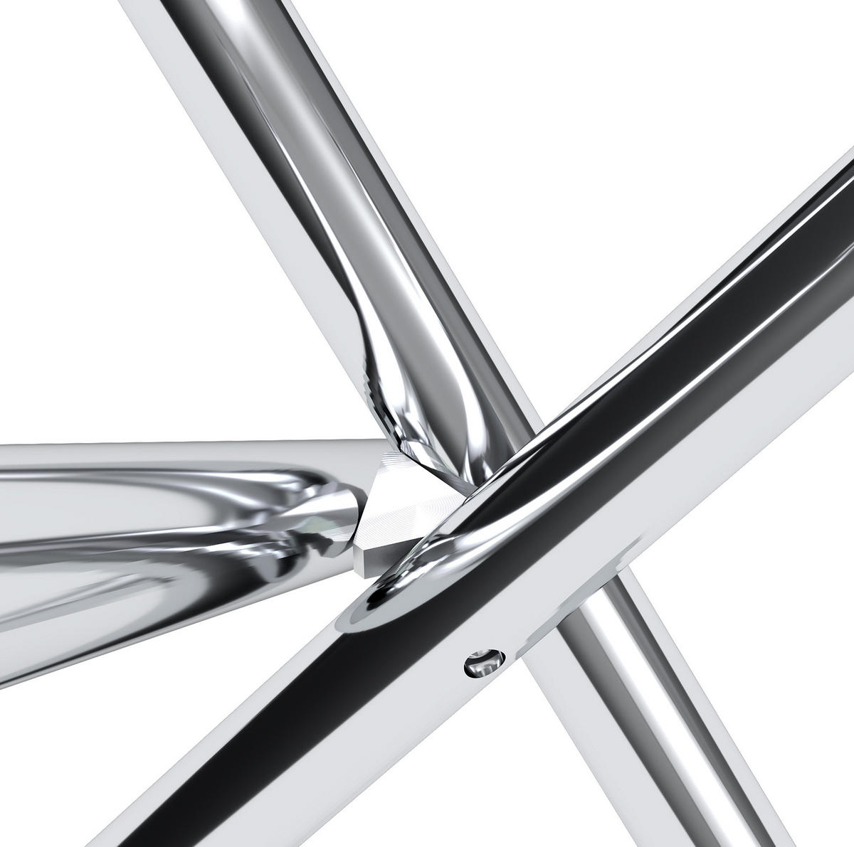 80/76/80 cm Silber aus Glas und Metall mit verstellbaren Gleitern - Silberfarben, Metall (80/80/76cm) - OKMYHOME