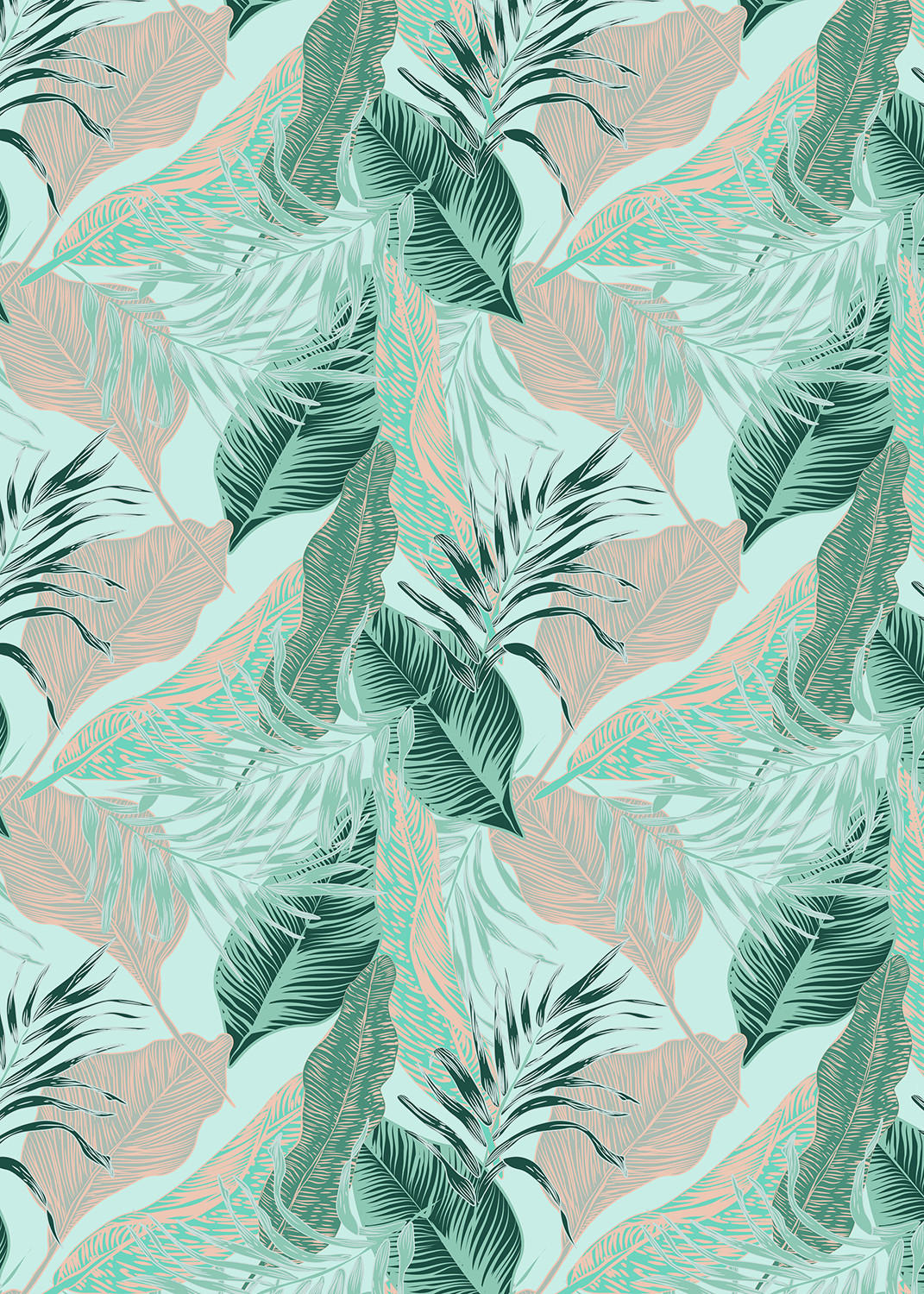 VERDUNKELUNGSROLLO 100x140 cm Tropische Blätter - Blau, Textil (100/140cm) - TULUP