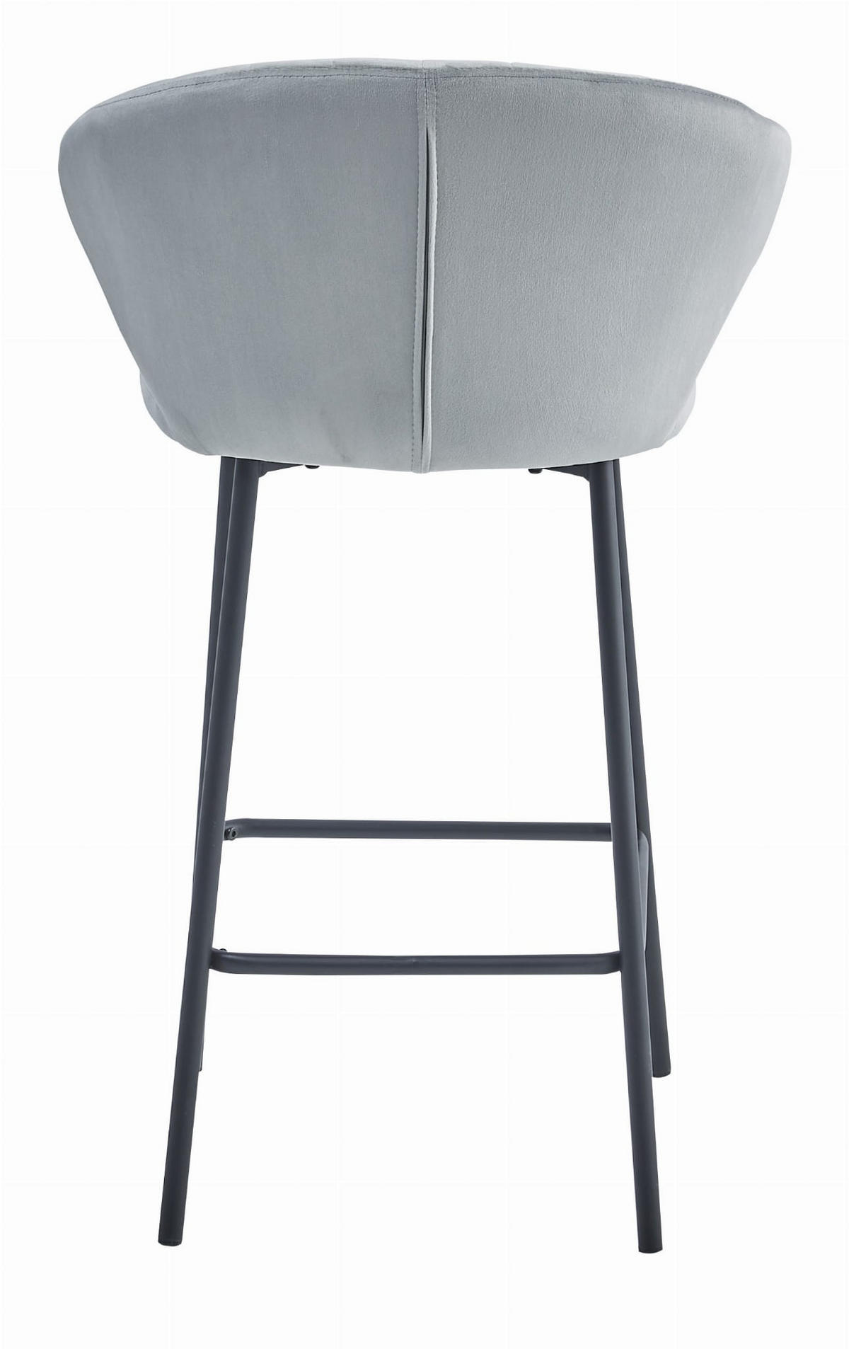 BARHOCKER GATTA silbergrauer Sitz, schwarze Basis - Silberfarben/Schwarz, Textil (43.5/90.5/36.5cm) - Valora