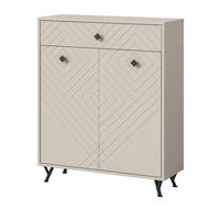 SCHUHSCHRANK Sand matt 80 cm, Kommode mit Fräsungen - Sandfarben/Beige, Holzwerkstoff/Metall (80/100/35cm) - Inn.Furn