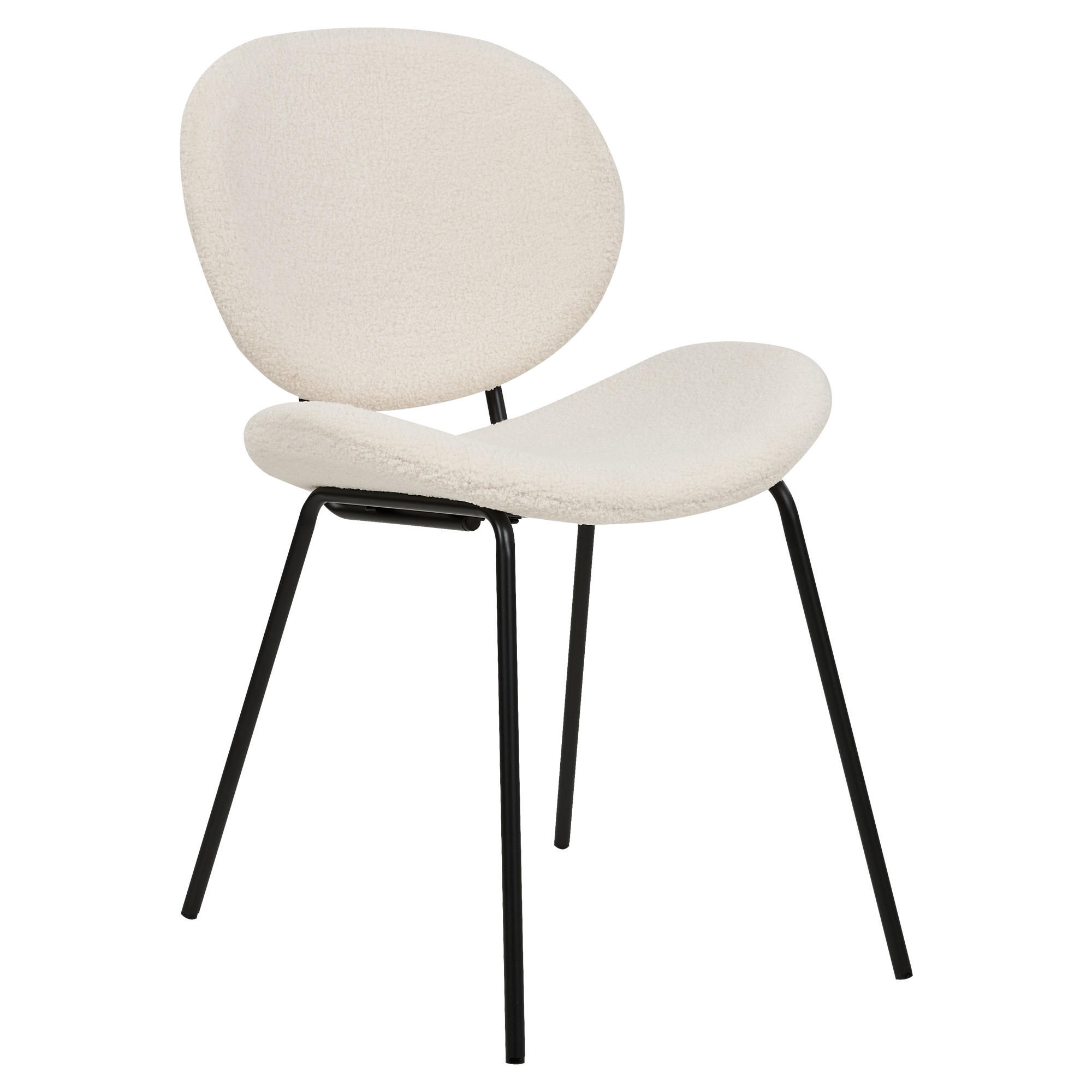 ESSZIMMERSTUHL 2er-Set Kunstleder Weiß Luana - Weiß, Textil/Metall (50/80/52cm) - Beliani