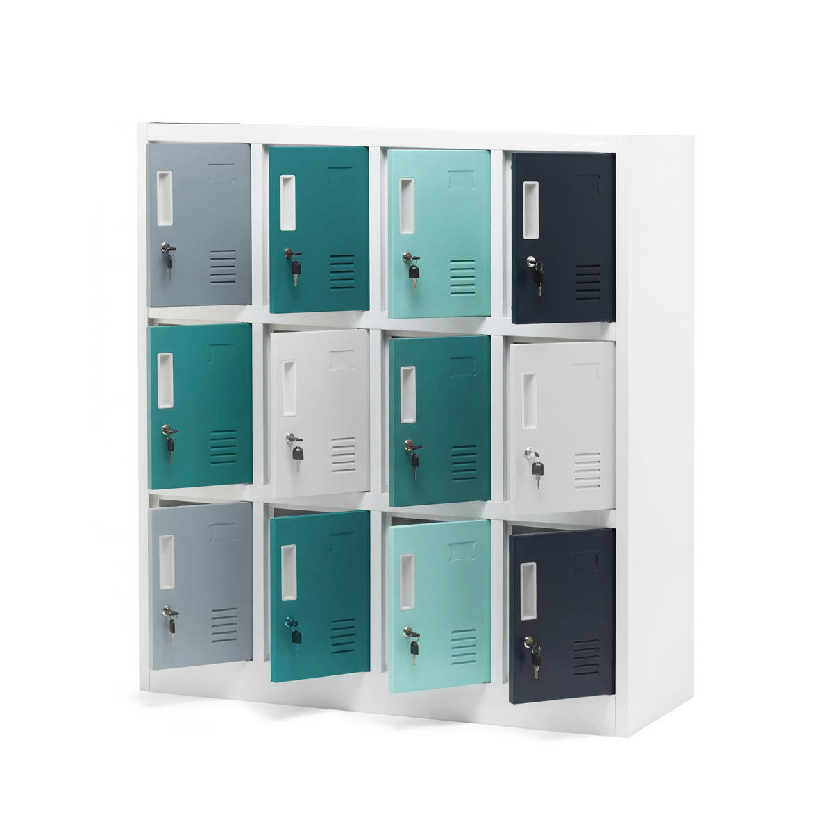 SCHLIESSFACHSCHRANK OLA 120x109x45 cm - Blaugrau, Metall (109/120/45cm) - Jan Nowak
