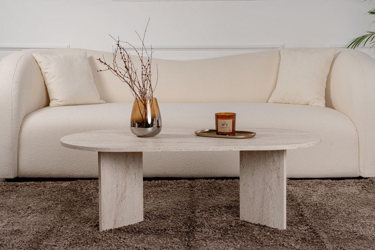 COUCHTISCH sable Travertine - Beige, Holz (119/60/40cm) - Habitat Garten