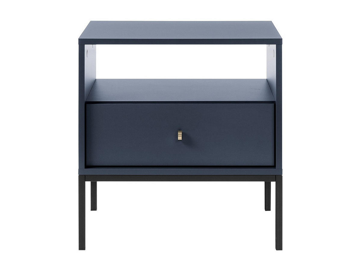 NACHTTISCH mit 1 Schublade & 1 Ablage - Blau - BOGDAN - Blau, Holz (54/56/39cm) - Vente-Unique