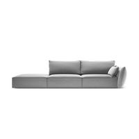 LINKES-SOFA Kaelle aus Samt grau 4 Sitzplätze - Grau, Textil (110/85/264cm) - Micadoni