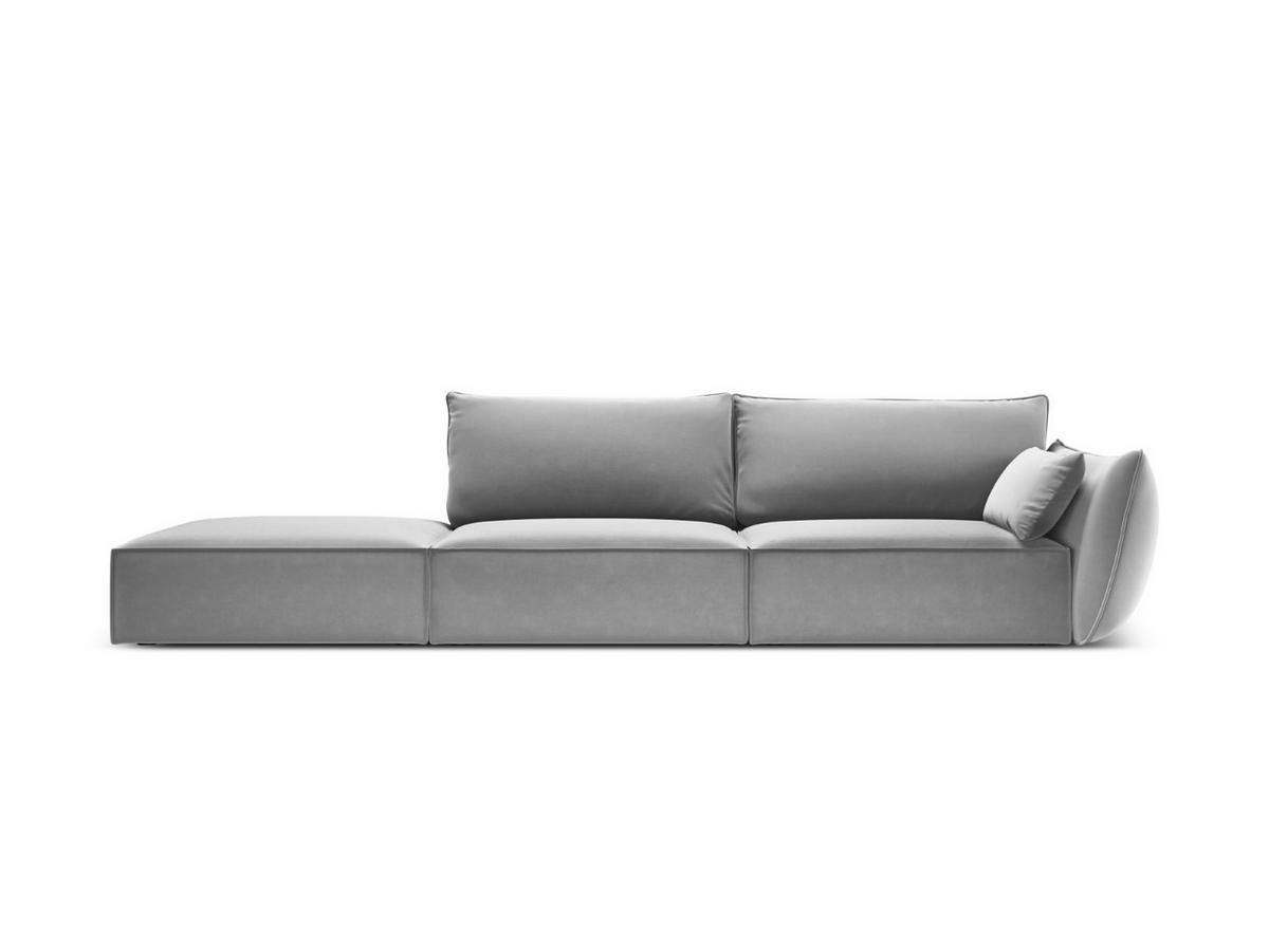 LINKES-SOFA Kaelle aus Samt grau 4 Sitzplätze - Grau, Textil (110/85/264cm) - Micadoni
