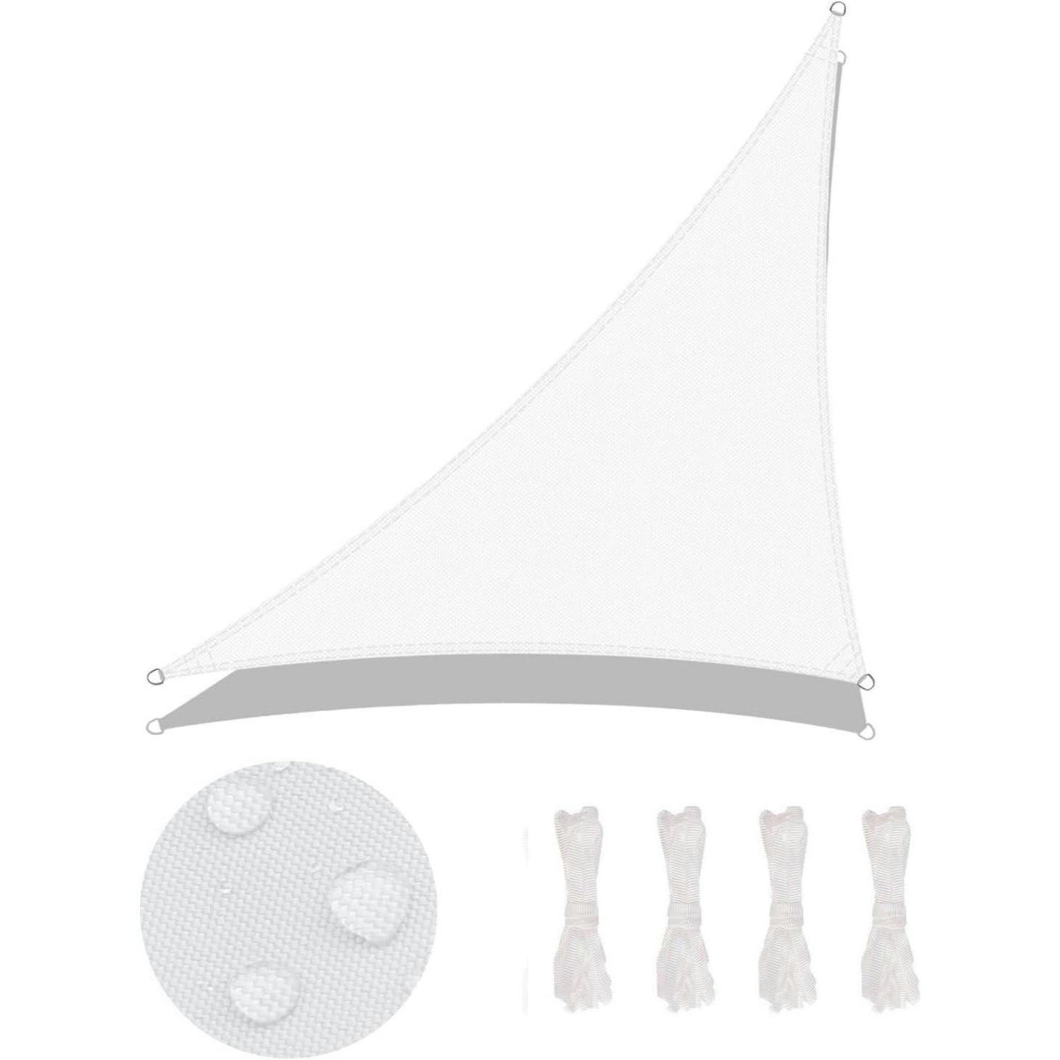 SONNENSEGEL Dreieckig 300 x 300 x 425 cm Wasserdicht Weiß - Weiß, Textil (20/35cm)