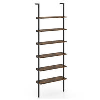 LEITERREGAL Braun - Braun, Holz (60/183/20cm) - COSTWAY