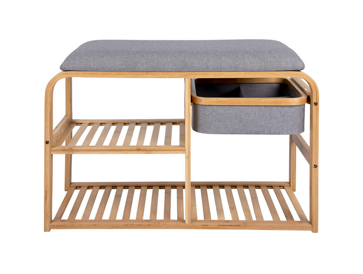 HOCKER Dure 69/30/45 cm - Grau, Naturmaterialien (30/45/69cm) - Leitmotiv