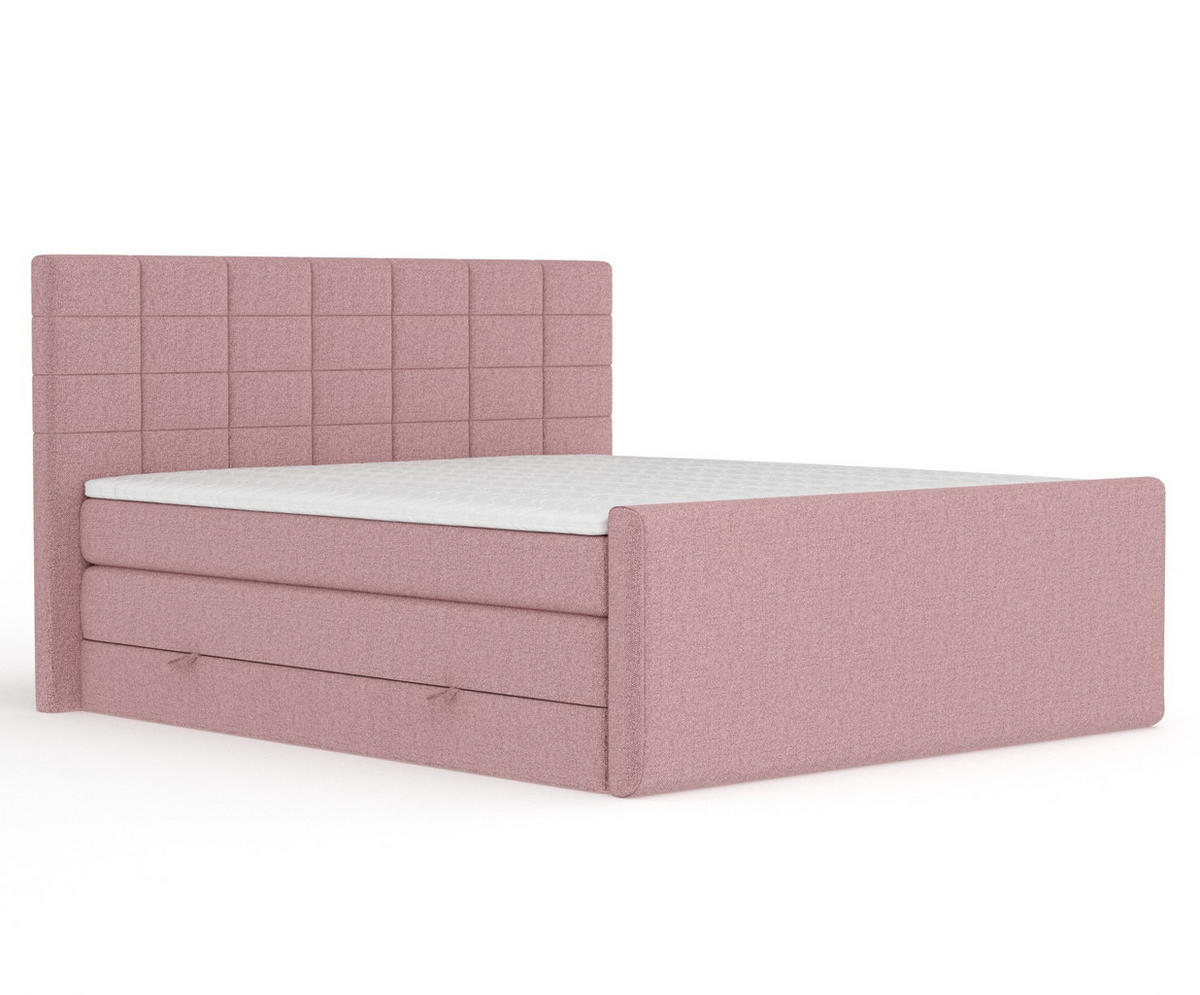 BOXSPRINGBETT Ava Rosa 180/200 cm - Schwarz/Rosa, Holz/Holzwerkstoff (180/200cm) - Maison de Reve