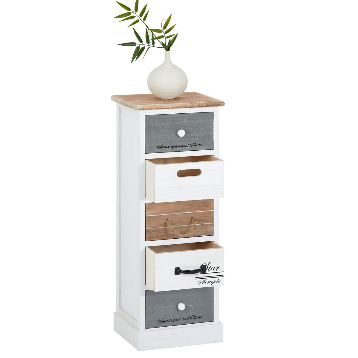 KOMMODE SALVA - Weiß, Holz (29/77/27cm) - CARO-Möbel