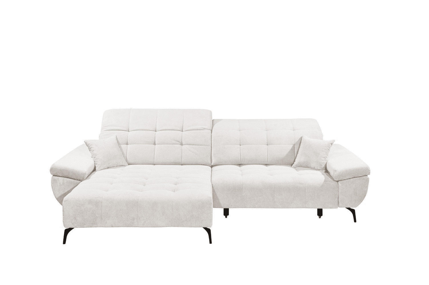 ECKSCHLAFSOFA mit Schlaffunktion & elektrischer Sitztiefenverstellung - Ecru/Beige, Holz/Holzwerkstoff (297/170cm) - ed exciting design