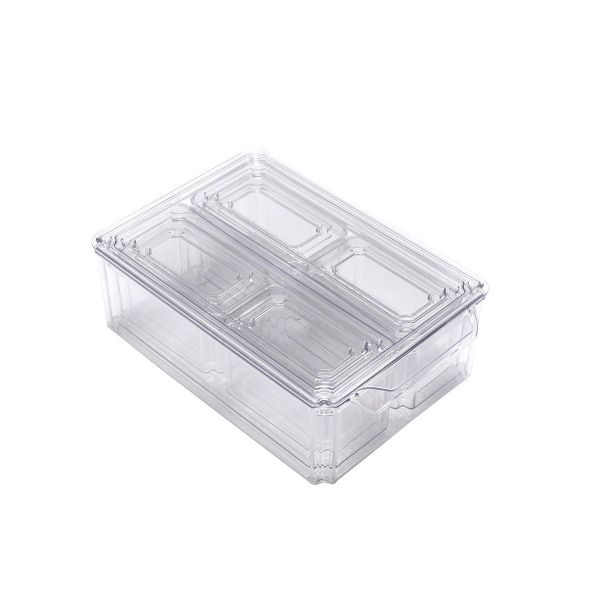 KÜHLSCHRANKBOXEN 7-TLG. mit Deckel Transparent PET - Transparent, Kunststoff (30/9.8/20cm) - Livingandhome