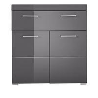 BADKOMMODE grau Hochglanz 73 x 79 cm, Badzimmer Kommode mit viel Stauraum - Grau, Holzwerkstoff/Kunststoff (73/79/31cm) - Top.Furn