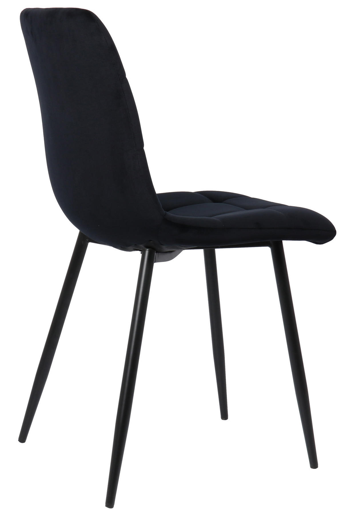 ESSZIMMERSTUHL Till, 2er Set, Samt, Gestell Metall matt Schwarz Schwarz - Schwarz, Textil/Metall (45/88/52cm) - TPFLiving