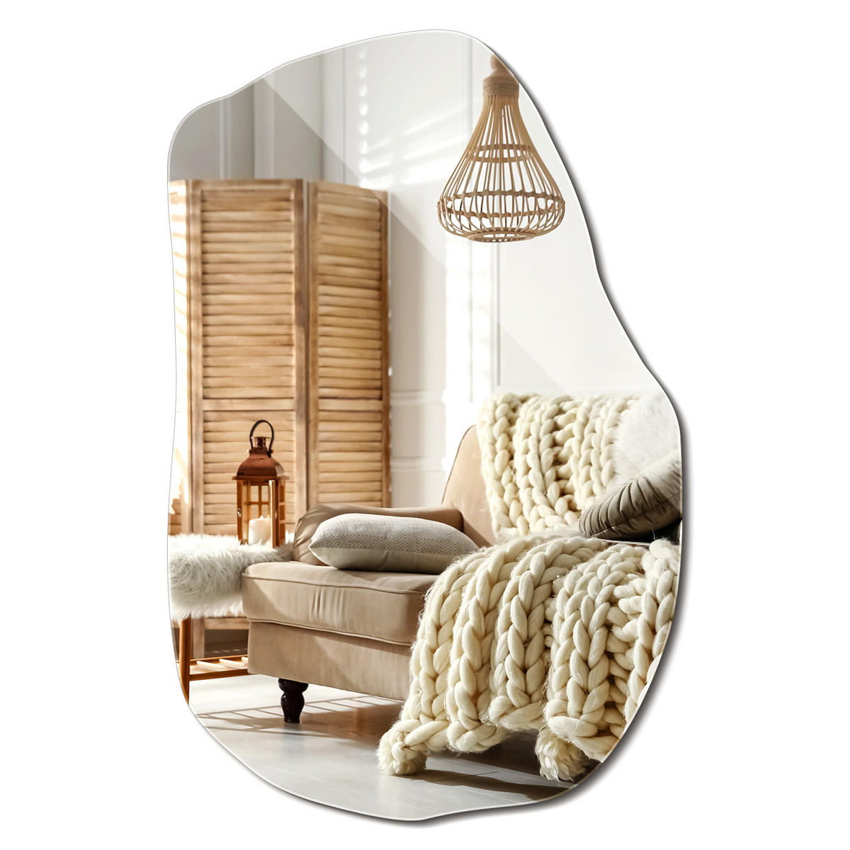 SPIEGEL Asymmetrisch 100x65 cm - Transparent, Glas (65/100/0.4cm) - Wallfluent