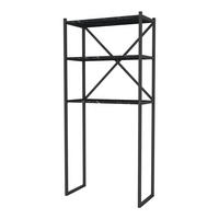 BADEZIMMERREGAL Askersund - Schwarz, Holzwerkstoff/Metall (66/160/34cm) - [en.casa]