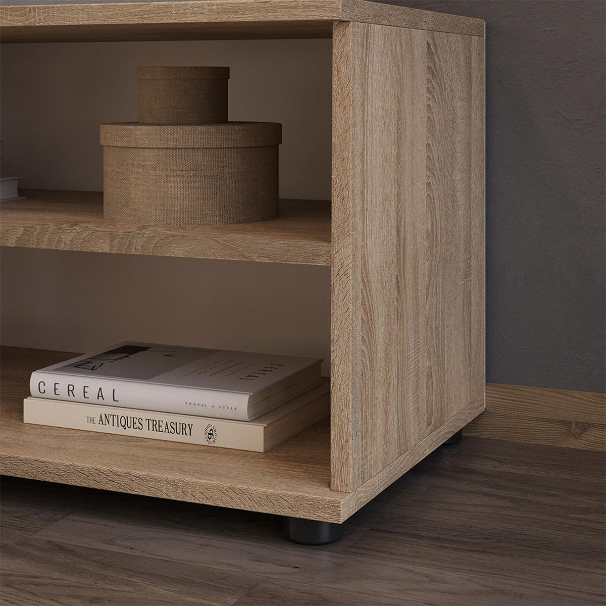 WOHNZIMMERSCHRANK Berno Sonoma 70.8 x 38.9 cm mit 2 Fächern - Sonoma Eiche, Holzwerkstoff (70.8/38.9/35.3cm) - Vicco