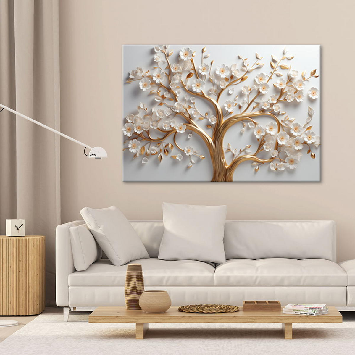 KUNSTDRUCK Weiß 120/80 cm - Weiß, Textil (120/80cm) - KUNSTLOFT
