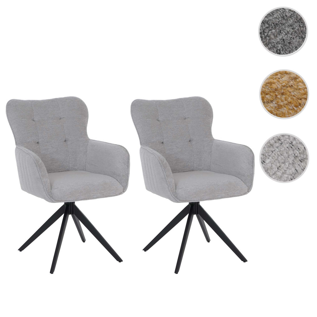 ESSZIMMERSTUHL Hellgrau 6er-Set - Hellgrau, Textil (63/93/70cm) - MCW