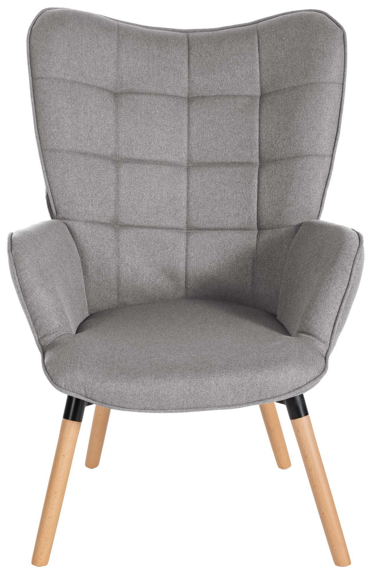 SESSEL Stoff grau - Eukalyptusholzfarben/Grau, Holz/Textil (68/101/73cm) - CLP