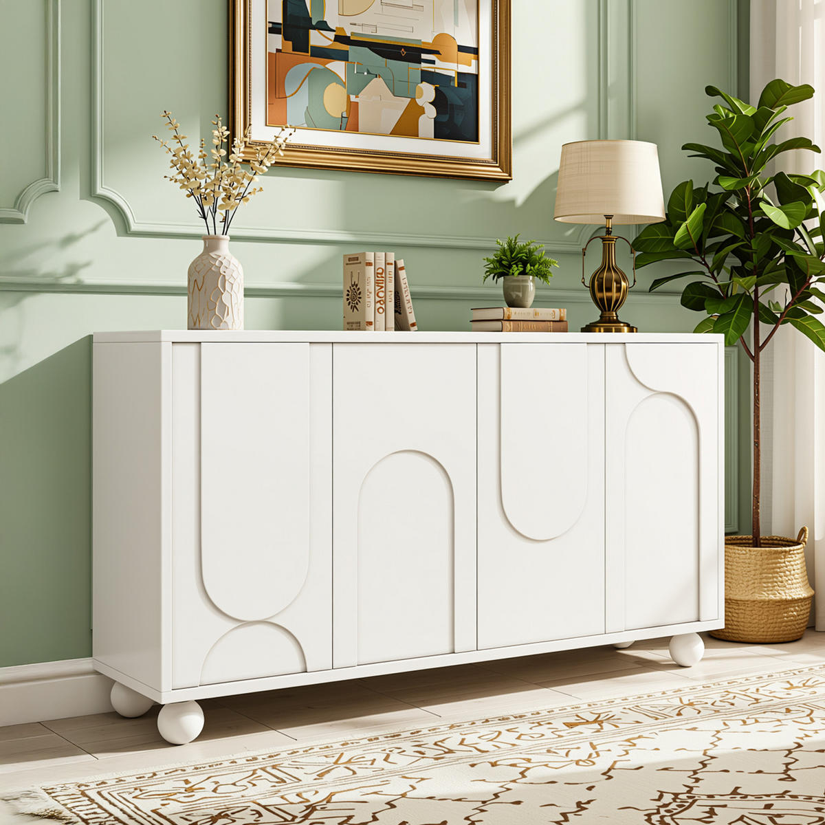 KOMODA 120 cm bílá se 2 dvířky a nastavitelnou policí v moderním designu - bílá, kompozitní dřevo (120/71/35cm) - Urban Meuble