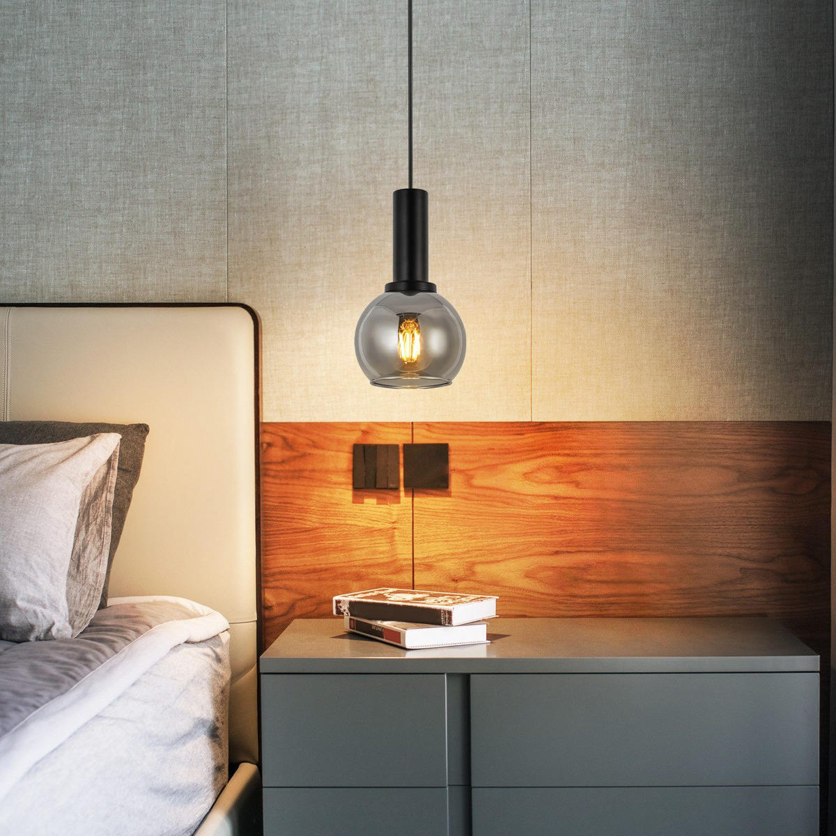 HÄNGELEUCHTE Torvq 10/13/145 cm - Schwarz, Metall (10/13/145cm) - ZMH