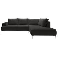 SCHLAFSOFA 275 cm L-Form Harmonia mit Beinen, Rechts, Dunkelgrau - Dunkelgrau, Holz (195/275cm) - Emporius