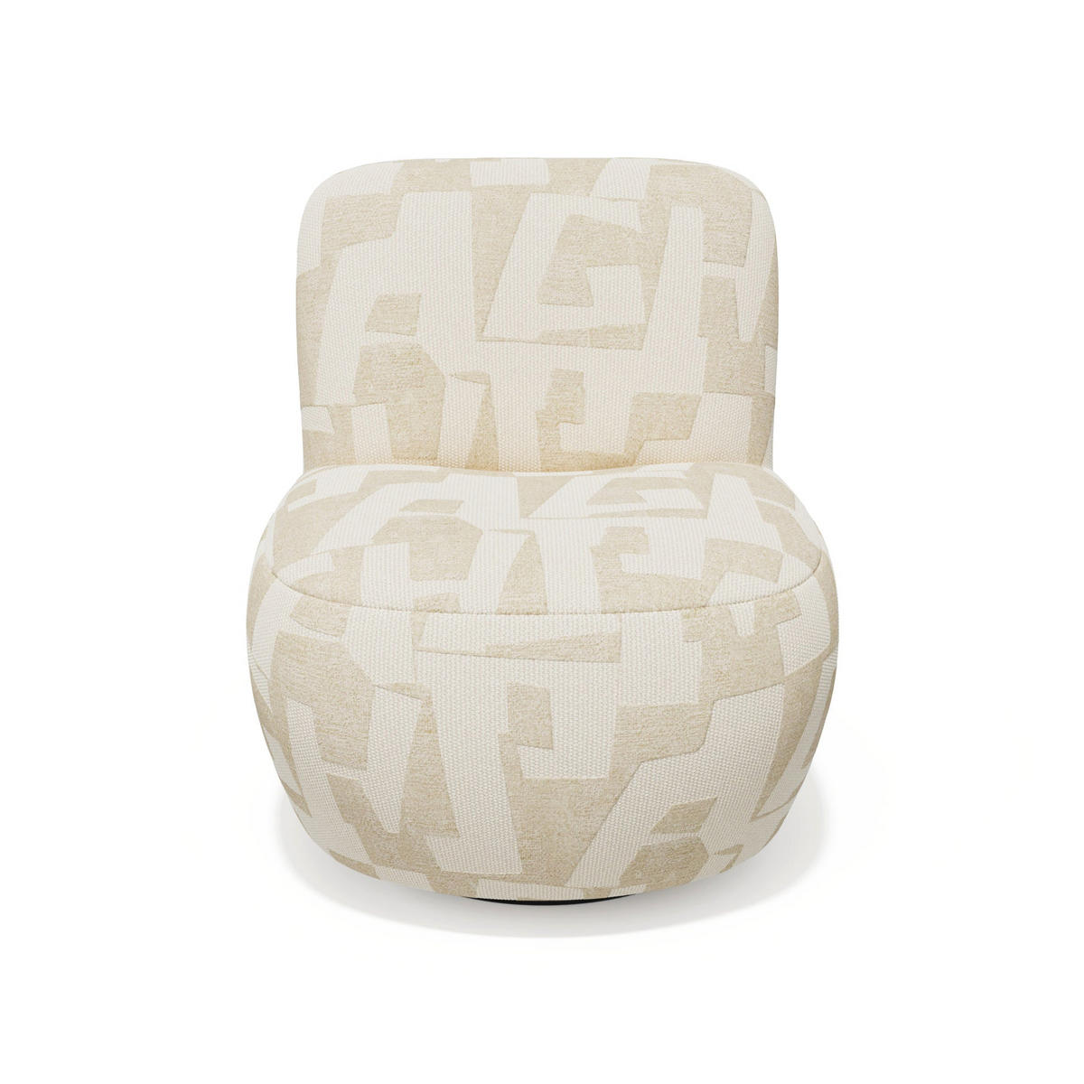 WOHNZIMMERSESSEL JENA drehbar strukturierter Stoff mit Muster Ecru 65cm - Ecru/Creme, Textil (65/72/71cm) - Sia Home
